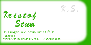 kristof stum business card